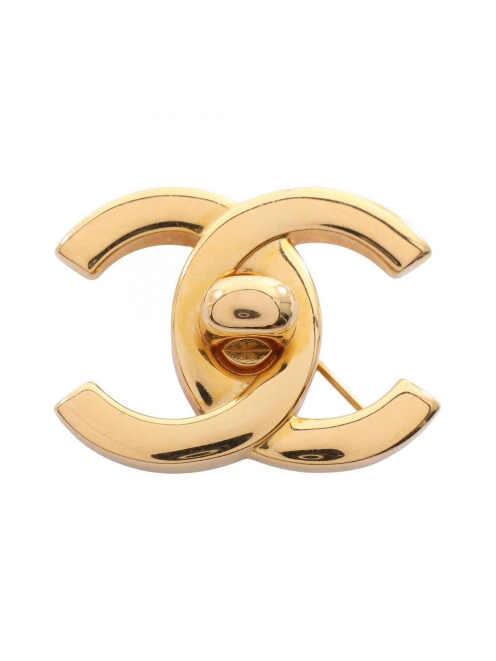 Chanel Cc Logo Turnlock Brooch Metal #275738C13B